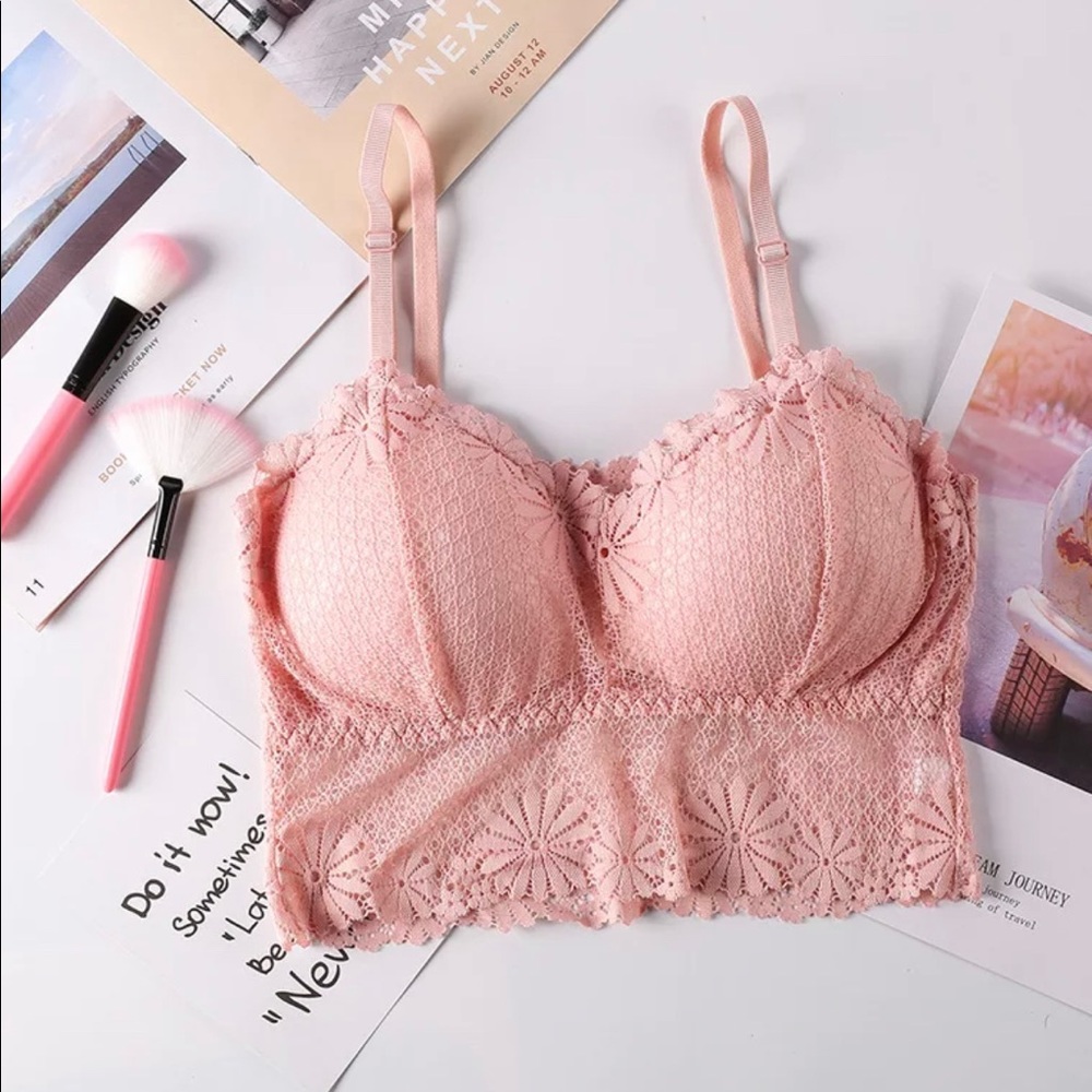 Seamless Lace Bralette Pink - Picture 1 of 4